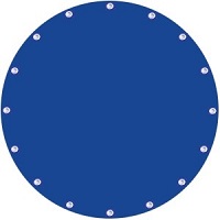 Abdeckplane, rund, in blau oder grau